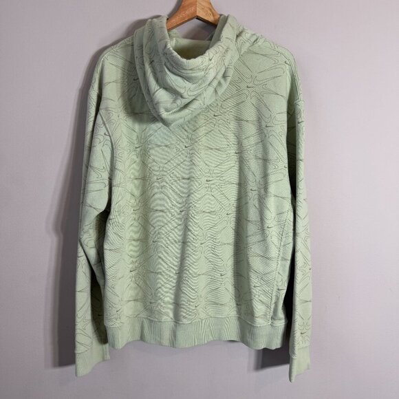Nike Swoosh Print Embroidered Logo Hoodie Sweatshirt Pullover Men's Large Green - Picture 10 of 16